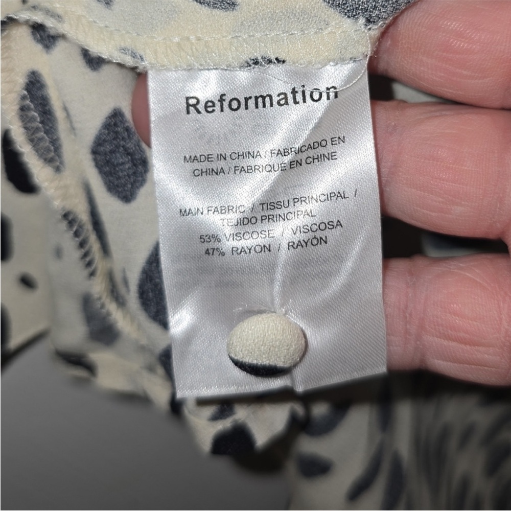 NWOT Reformation Alessi Midi Dress in
Cheetah Print Black White Long Sleeve 0 - Picture 13 of 14